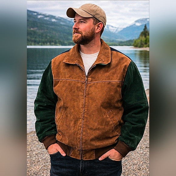 Ash Creek Trading Other - Vintage Ash Creek Trading Suede Leather Jacket Men’s XL Western Colorblock GUC